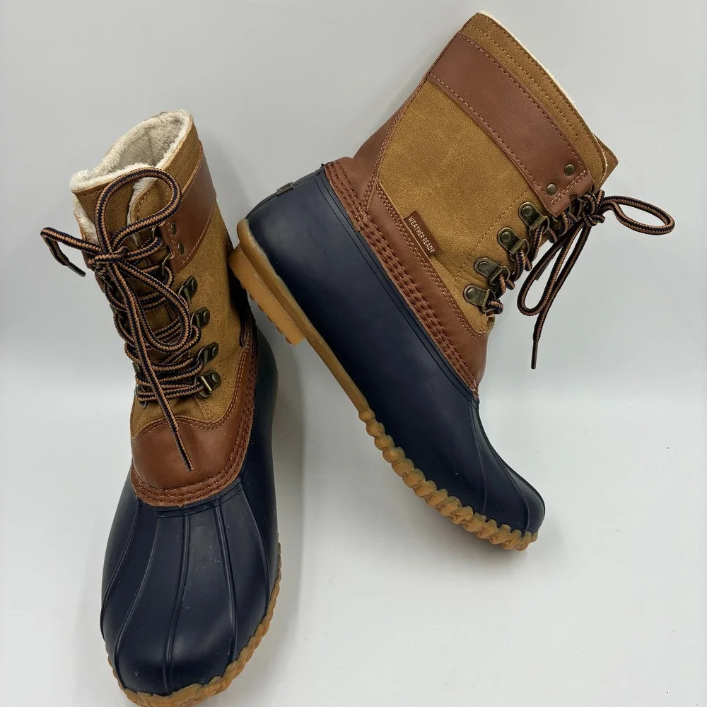 JBU by Jambu Calgary Women's Size 7M Weather ready Duck Boots Blue Brown FauxFur